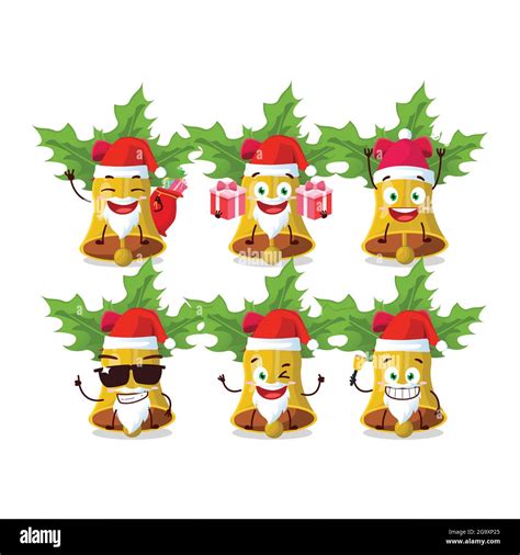 emoticones de santa claus con jingle campanas de navidad carácter de dibujos animados