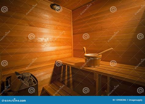 Interior Of A Wooden Sauna Stock Photo Image Of Cabin 13908386