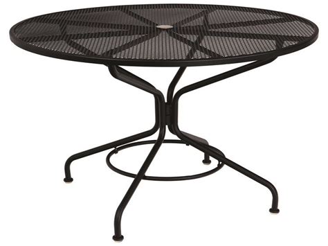 Woodard Mesh Wrought Iron Textured Black 48wide Round Table With