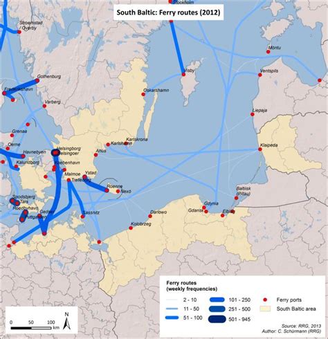 South Baltic Ferry Routes 2012 Download Scientific Diagram