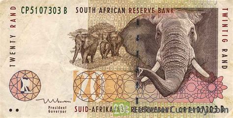 20 South African Rand Banknote Elephant Type 1993 Exchange Yours