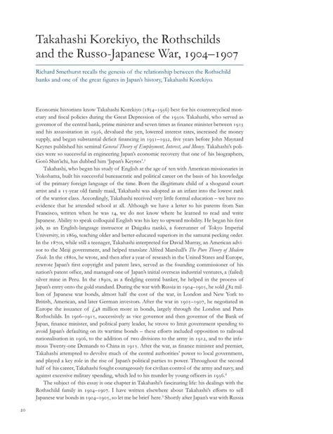 Takahashi Korekiyo The Rothschilds And The Russo Japanese War 1904