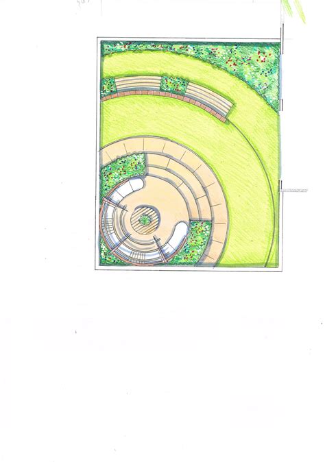 A Drawing Of A Circular Garden Design