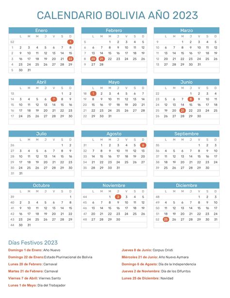 Calendario 2023 Bolivia Con Feriados Get Calendar 2023 Update