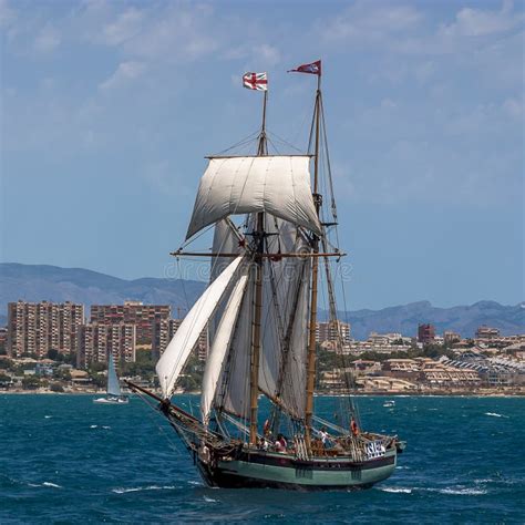 Two Masted Schooner Tall Ship Full Sail Stock Photo Image Of Tall