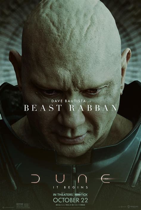 See Dave Bautista As Beast Rabban In His Dune Character Poster