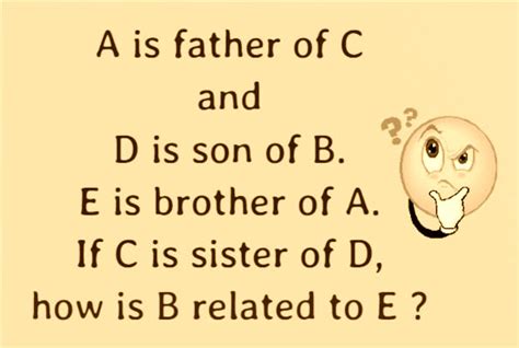 One of the most special moments in a man's life is the day he becomes a father. A is father of C and D is so... | Brain Teasers (2400)