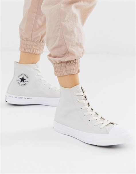 Converse Cream Chuck Taylor Hi All Star Renew Recycled Sneakers Asos