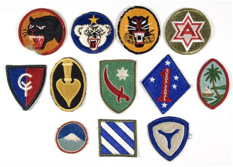 Lot Us Army Regimental And Divisional Shoulder Patches 12