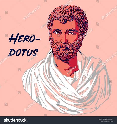 Vector Portrait Ancient Greek Historian Herodotus Stock Vector Royalty