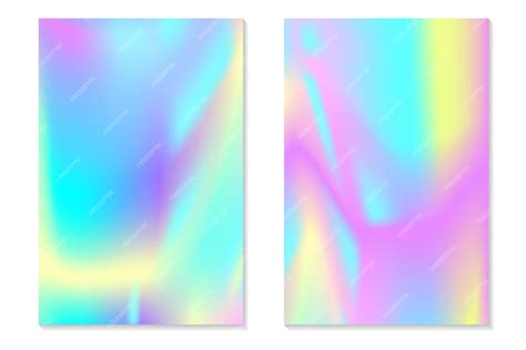 Premium Vector Gradient Hologram Backgrounds Set Of Colorful