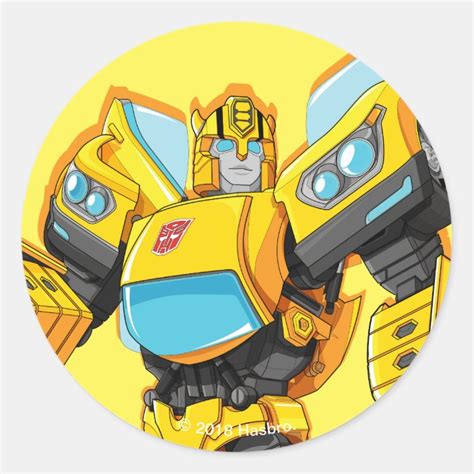 Transformers Bumblebee Standing Pose Classic Round Sticker Zazzle Ca