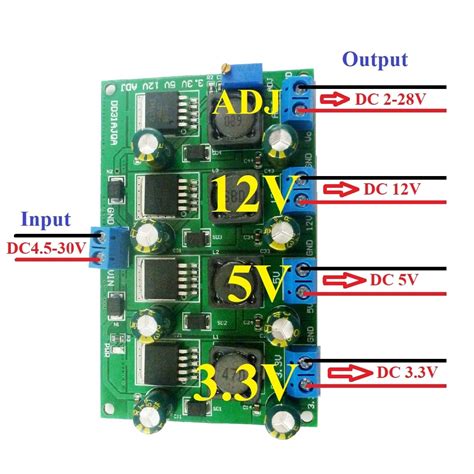 3a 4 Channels Multiple Switching Power Supply Module 33v 5v 12v Adj