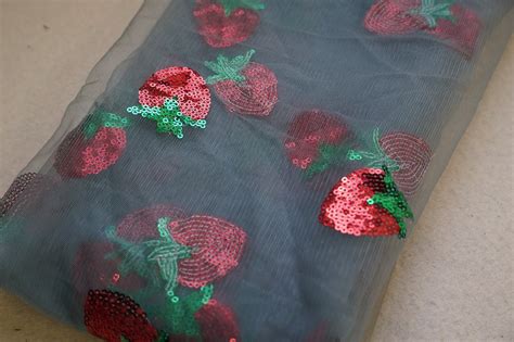 Fabulous Sequined Strawberry Lace Fabric Sparkle Lace Fabric Etsy