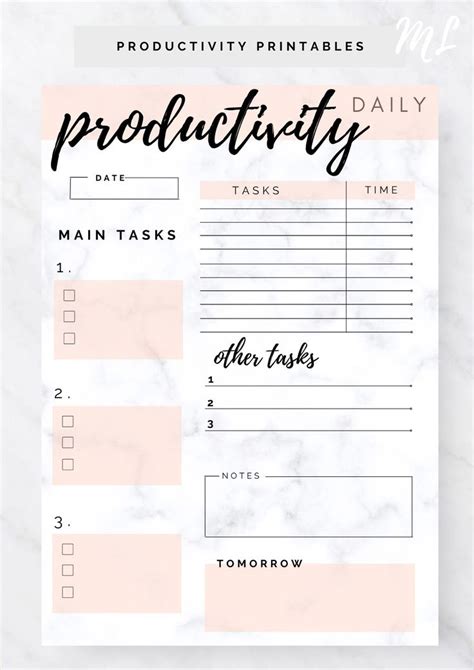 Productivity Planner Insert Free Weekly Planner A Etsy