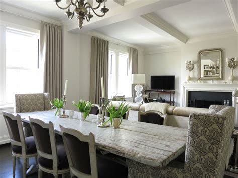 Tallenger light gray 30 uph swivel barstool. Distressed Dining Table - Transitional - dining room - Christina Murphy Interiors