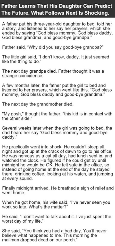Father Learns His Daughter Can Predict The Future What Happens Next Is