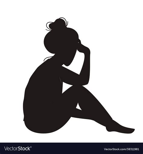 Woman Sitting Silhouette
