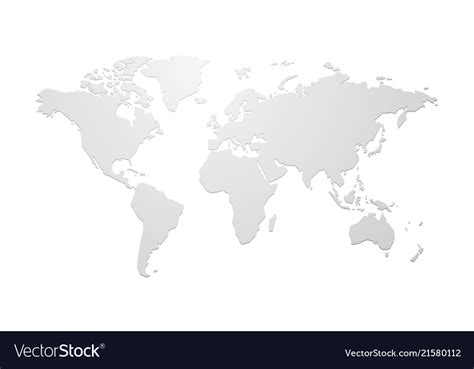 Simple Blank World Map Royalty Free Vector Image