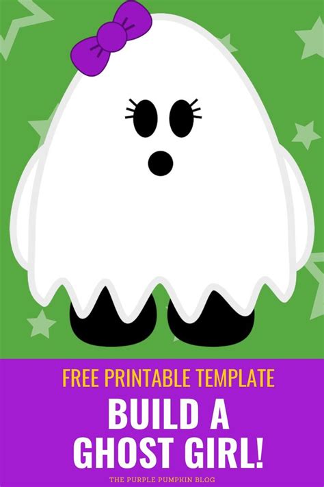 Build A Ghost Girl Free Printable Halloween Paper Craft