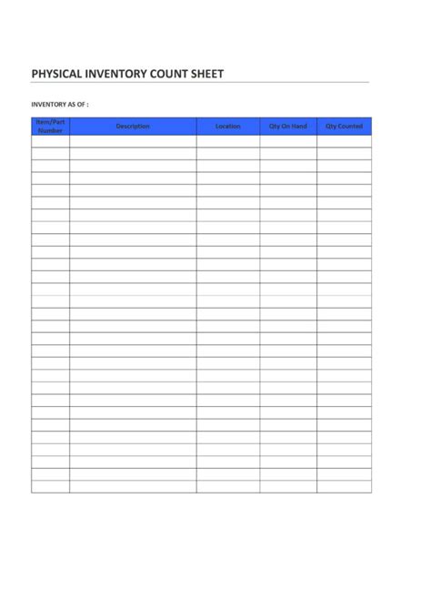 Best Photos Of Blank Inventory Sheets Free Printable Blank Inventory