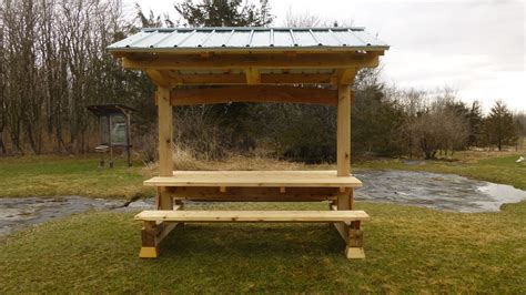 Picnic Pavilion Timber Frame Shelter And Table Combined