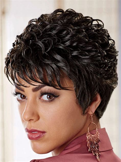 Layered Black Curly Designed African American Wigs Wigs For Black