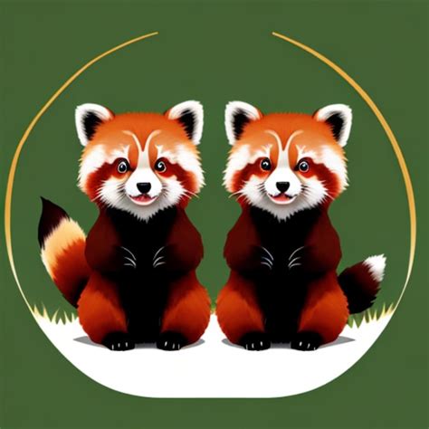 Premium Ai Image A Pair Of Cute Red Pandas Sharing A Bamboo Snack