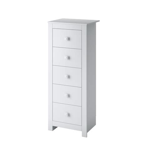 Solid wood top, brass hardware on three bottom drawers. Tall Skinny White Dresser ~ BestDressers 2020