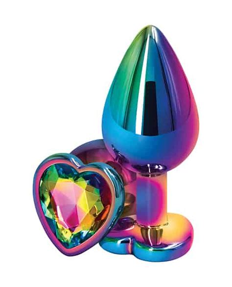 Mulitcolor Metal Rainbow Heart Butt Plug The Bdsm Toy Shop