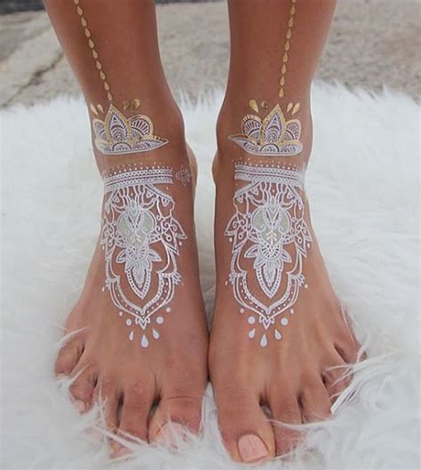 Elegant White Lace Like Tattoo Designs