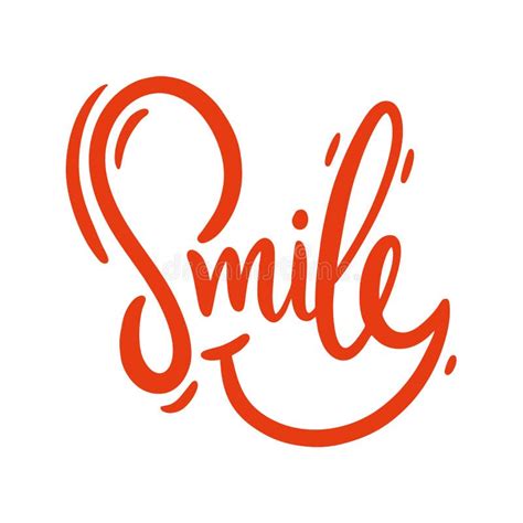 Smile Hand Drawn Vector Lettering Template Design Logo Isolated On