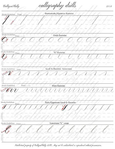 Beginner Level 2 Copperplate Calligraphy Blank Practice Sheet