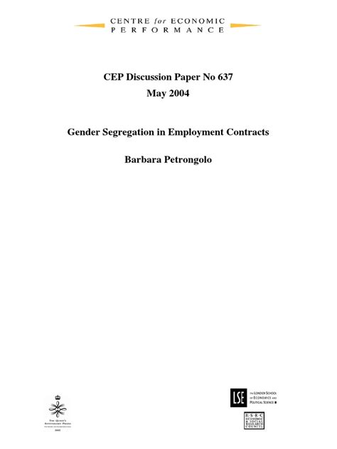Gender Segregation Pdf Pdf Employment Discrimination Gender Pay Gap