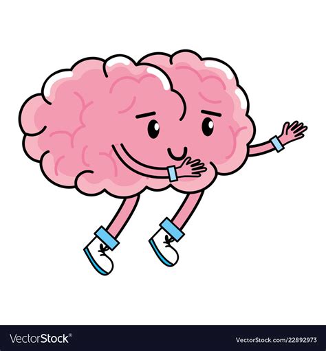 Cute Brain Cartoon Royalty Free Vector Image Vectorstock