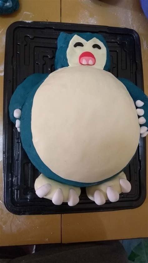 My Gf Made Me A Snorlax Cake Pokemon Cake Cake Snorlax