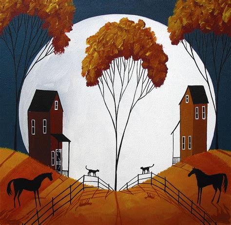 Country Cousins Folk Art Landscape Painting By Debbie Criswell Pixels