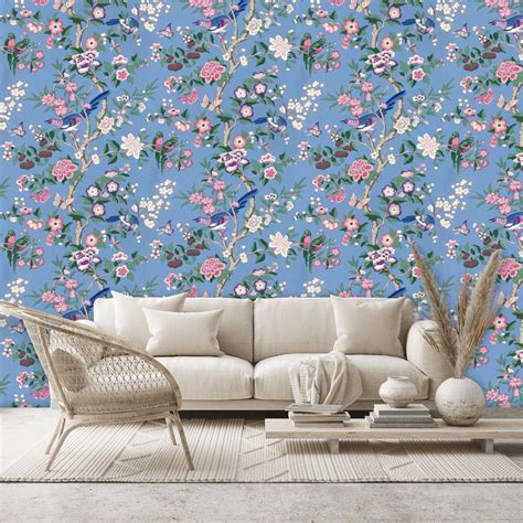 Chinoiserie Hall Wallpaper Blueberrypurple By Sanderson 217111