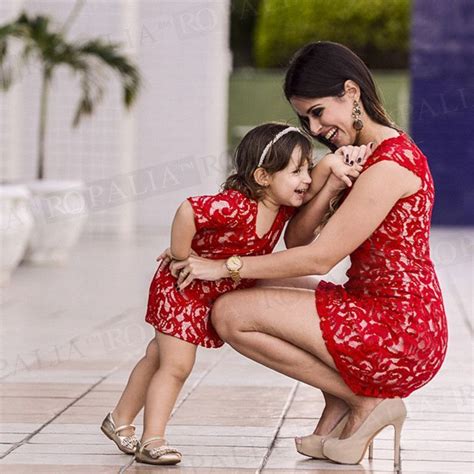 mother daughter dresses red lace matching mother daughter clothes a line dress mom and daughter
