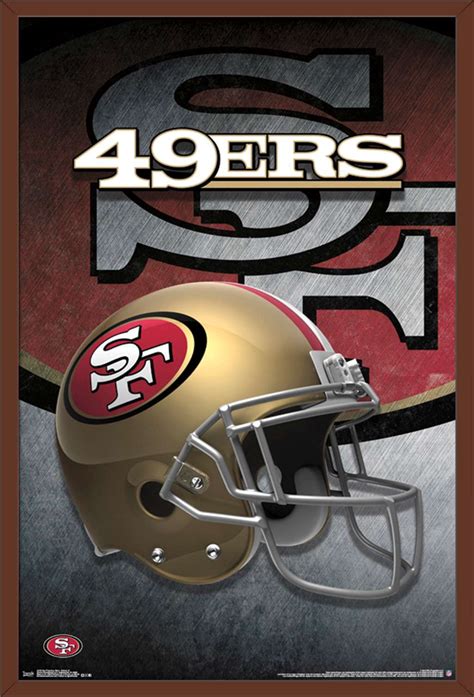 Nfl San Francisco 49ers Helmet 15 Wall Poster 22375 X 34 Framed