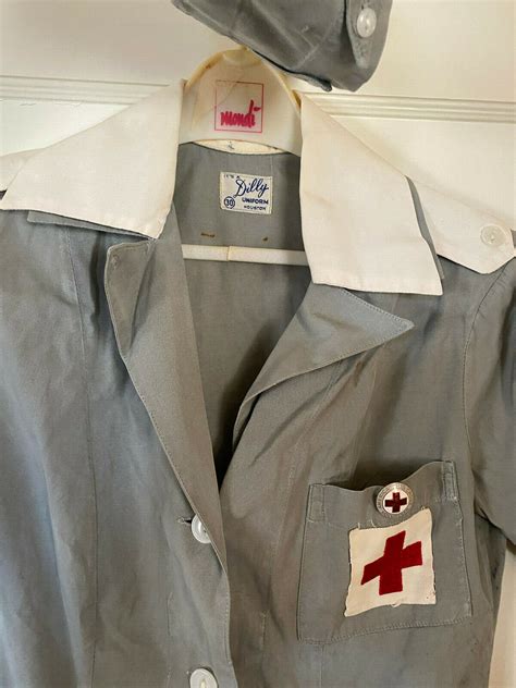 Wwii Vintage 40s American Red Cross Uniform Volunteer Nurse Military Dress And Hat Ebay