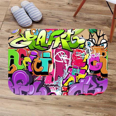 Or if you don't have enough corks lying around, you could just buy one from etsy. Hippop Graffiti art Bathroom Bath Mat Flannel Absorbent ...