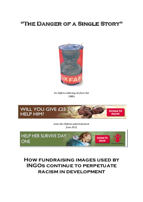 Pdf The Danger Of A Single Story How Fundraising Images Used By
