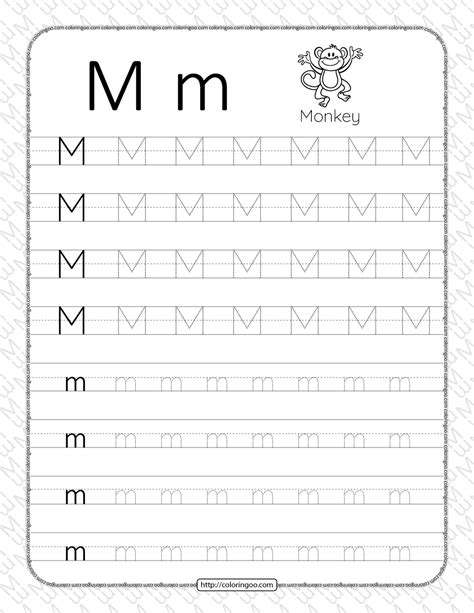 Printable Dotted Letter M Tracing Pdf Worksheet Letter Worksheets For
