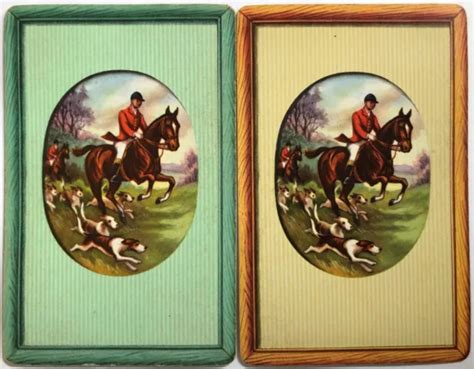 Vintage Rare Swap Playing Cards Hunting Horse And Hound Dogs Huntsmen