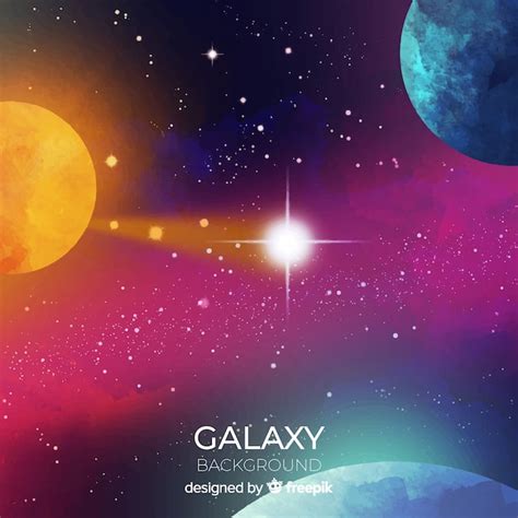 Free Vector Colorful Watercolor Galaxy Background