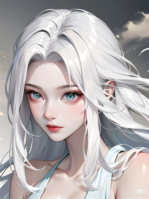 Cute Anime Character Character Art White Hair Color Ideal Girl