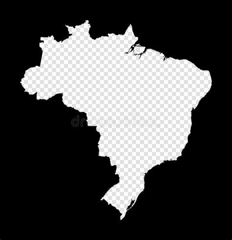 Brazil Solid Black Outline Border Map Of Country Area Simple Flat