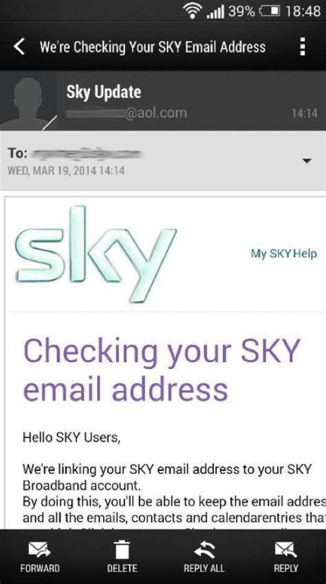 Emails Staying Safe Sky Community