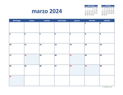 Calendario Marzo 2024 De México